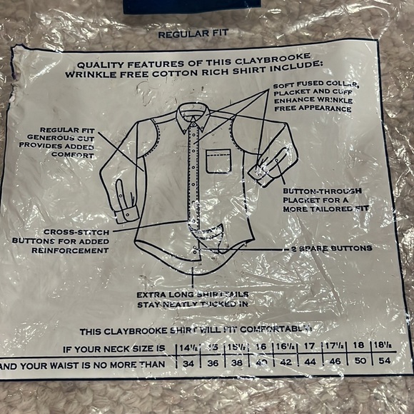 NWT Claybrooke Oxford shirt 15.5 - Picture 6 of 6